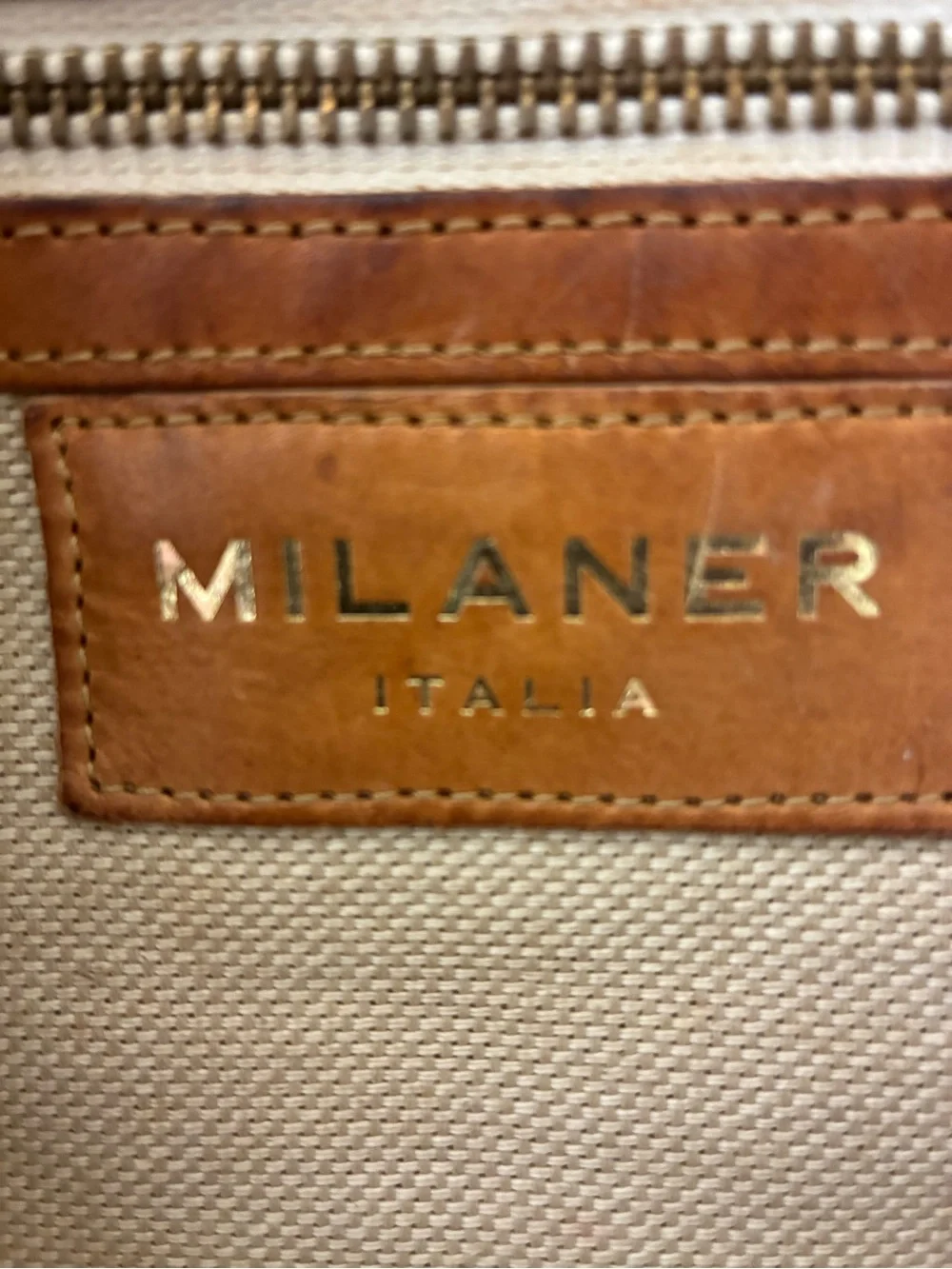 MILANER Elena Handwoven Leather Tote Bag Basket Shopper NWOT